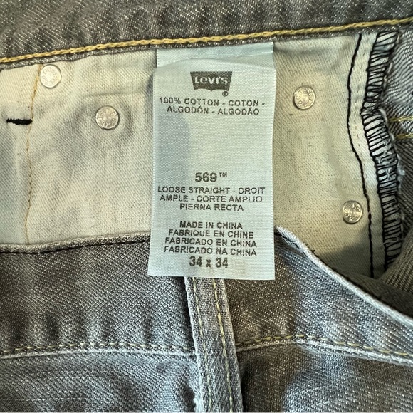 LEVI'S 569™ Loose Straight Fit Grey Denim Men’s Jeans Sz 34X34 - Picture 13 of 15